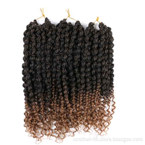Bomb Twist Crochet Hair 14 Inch Spring Twist Crochet Braids 18 Roots Pre-looped Passion Twist Synthetic Braiding Hair Curly Ends